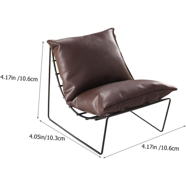 ERINGOGO 2 Pezzi Mini Sedie in Lega e Pelle Marrone per Mini Casa e Decorazioni