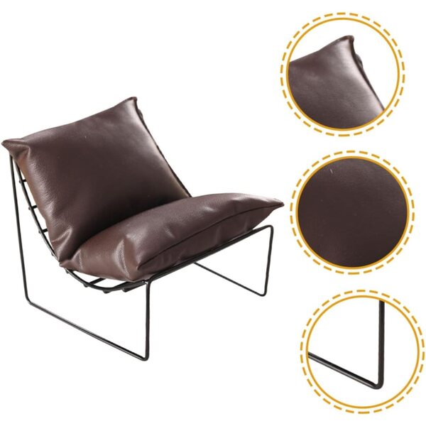ERINGOGO 2 Pezzi Mini Sedie in Lega e Pelle Marrone per Mini Casa e Decorazioni