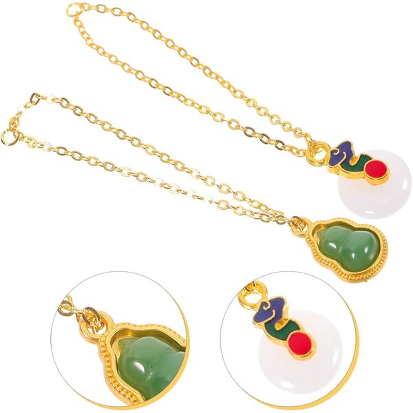 DECHOUS Set 2 Mini Collane per Bambole 1/6 in Metallo e Plastica con Ciondoli in Giada
