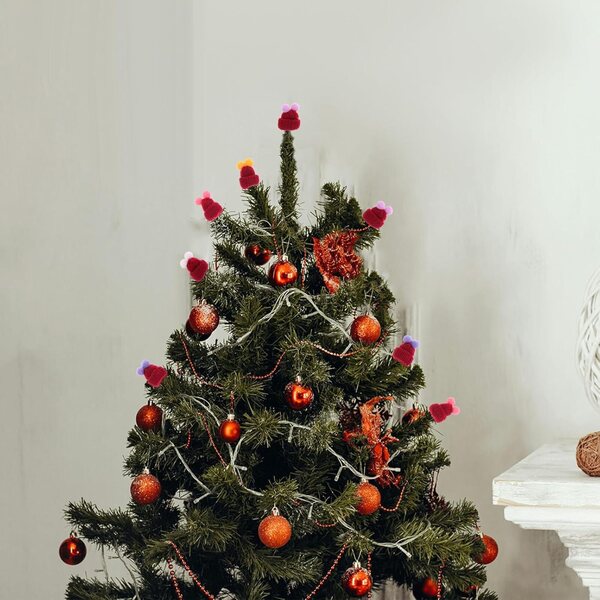 Los mit 50 Mini-Mützen aus roter Wolle für Weihnachtsdekorationen und kreative Heimwerker-Hobbys