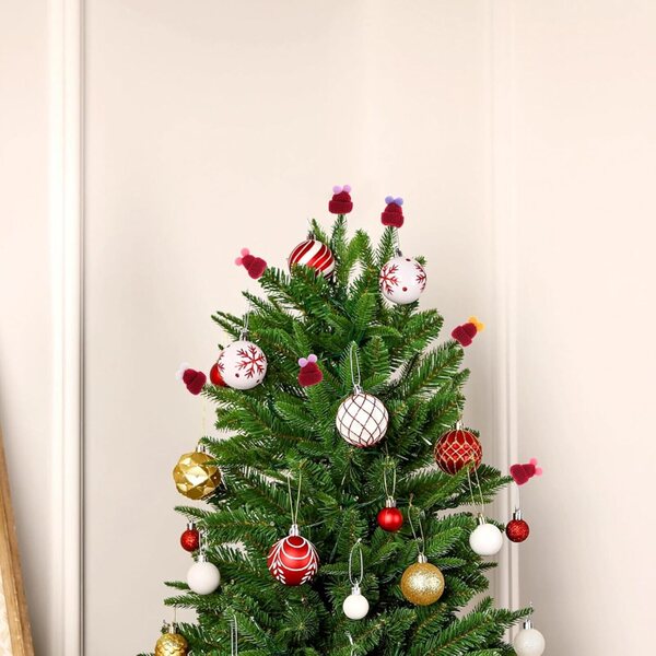 Los mit 50 Mini-Mützen aus roter Wolle für Weihnachtsdekorationen und kreative Heimwerker-Hobbys
