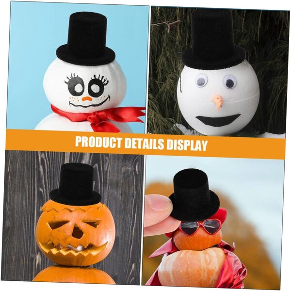 20 Mini Chapeaux Neri per Bricolage Decorazioni Halloween e Natale
