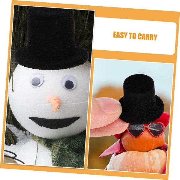 20 Mini Chapeaux Neri per Bricolage Decorazioni Halloween e Natale