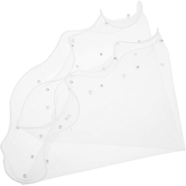 Hochzeits-Voile für 6-Zoll-Puppe mit Perlen, eleganter weißer Tüll, 50 cm