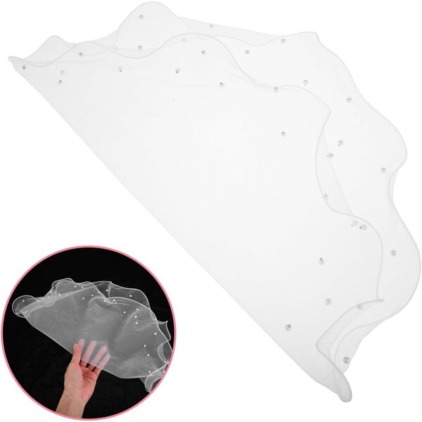 Hochzeits-Voile für 6-Zoll-Puppe mit Perlen, eleganter weißer Tüll, 50 cm