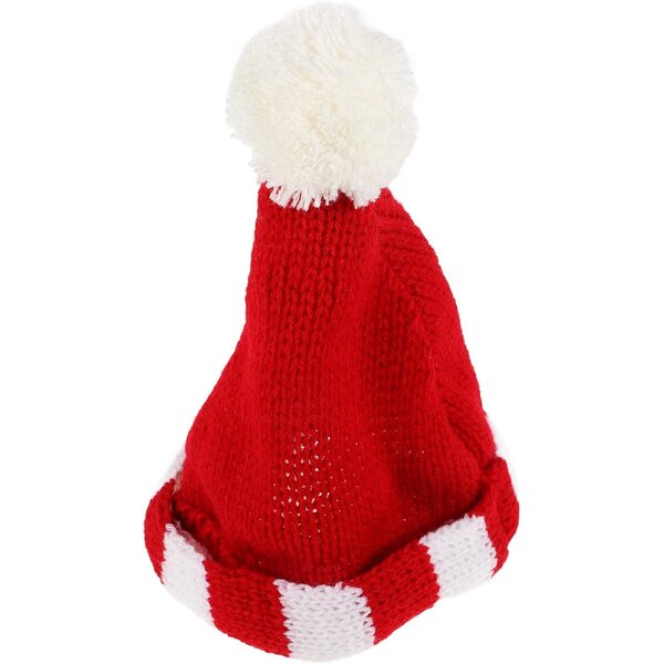 Mini Bonnet Tricotato per Bambola 18 Pollici in Lana Rossa - Accessorio Creativo DIY