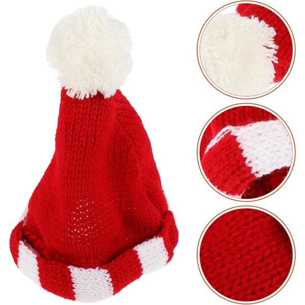 Mini Bonnet Tricotato per Bambola 18 Pollici in Lana Rossa - Accessorio Creativo DIY