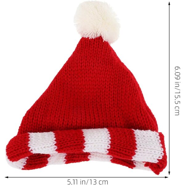 Mini Bonnet Tricotato per Bambola 18 Pollici in Lana Rossa - Accessorio Creativo DIY