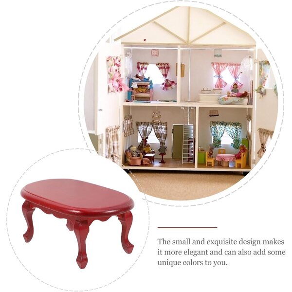 Mini Tavolino da Tè in Legno per Casa delle Bambole - Mobili in Miniatura Decorativi