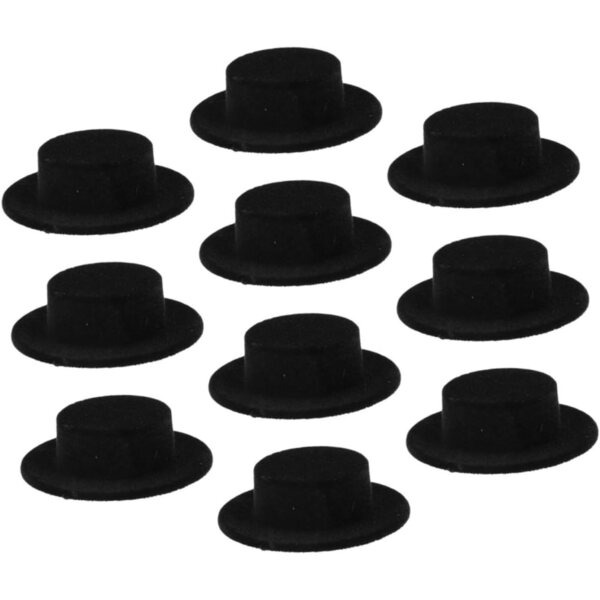 10 schwarze Mini-Zylinder aus Harz für Puppen, DIY-Dekorationen und Cosplay