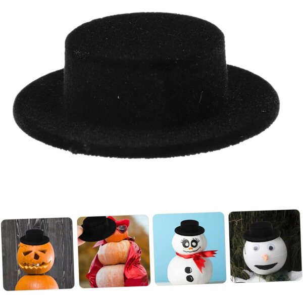 10 schwarze Mini-Zylinder aus Harz für Puppen, DIY-Dekorationen und Cosplay