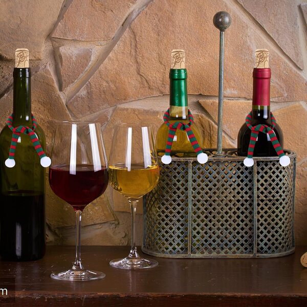 Set 10 Mini-Foulards Decorativi in Peluche per bamboles e Bottiglie di Vino