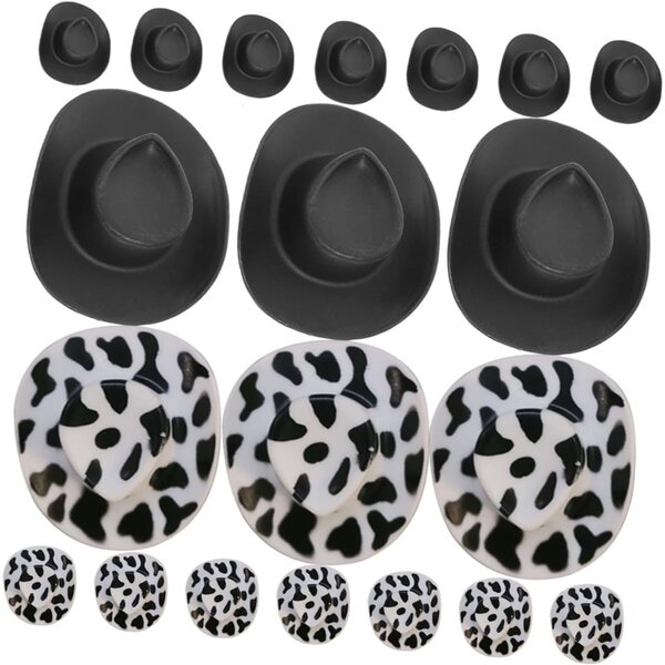 Set mit 20 Mini-Cowboyhüten aus Kunststoff für Dekorationen und Heimwerker