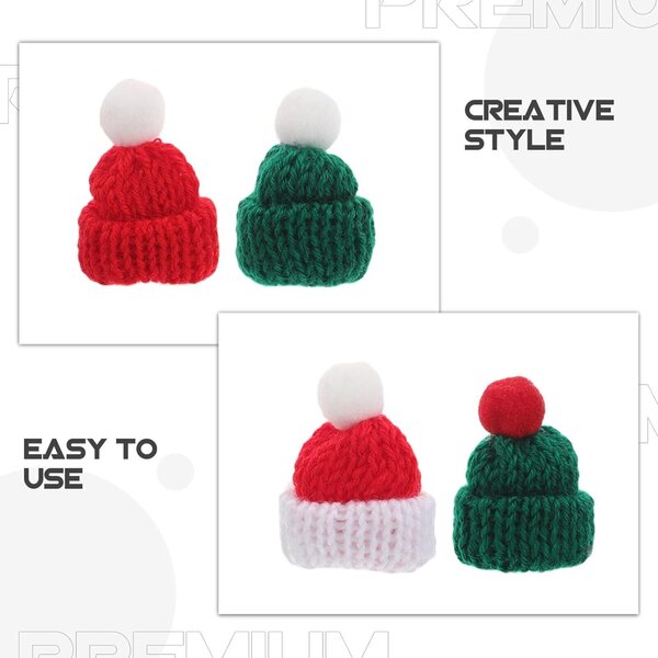 40 Mini Bonnet In maglias de Natale per Decorazioni Fai-da-Te e Idee Creative