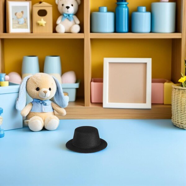15 Mini Chapeaux Neri in Tessuto per Decorazioni Natalizie e Progetti DIY