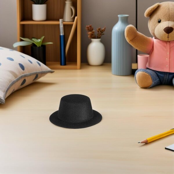 15 Mini Chapeaux Neri in Tessuto per Decorazioni Natalizie e Progetti DIY