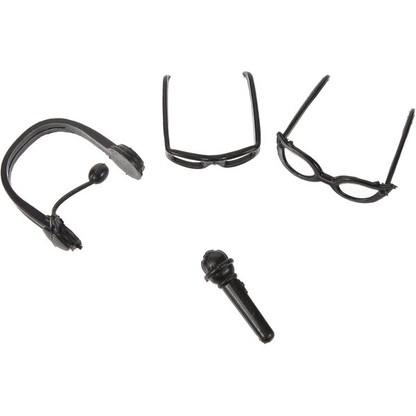DECHOUS Set Accessori Miniature per bambole: Occhiali Neri e Micro Casco Audio DIY