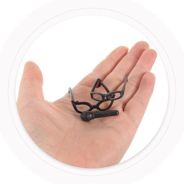 DECHOUS Set Accessori Miniature per bambole: Occhiali Neri e Micro Casco Audio DIY