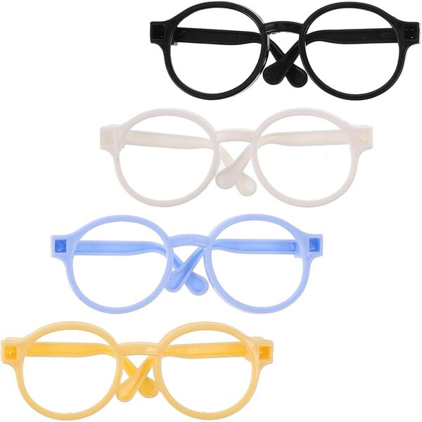 Set 4 Montature Occhiali per Bambole in Plastica Resistente - Accessori Moda per Bambini