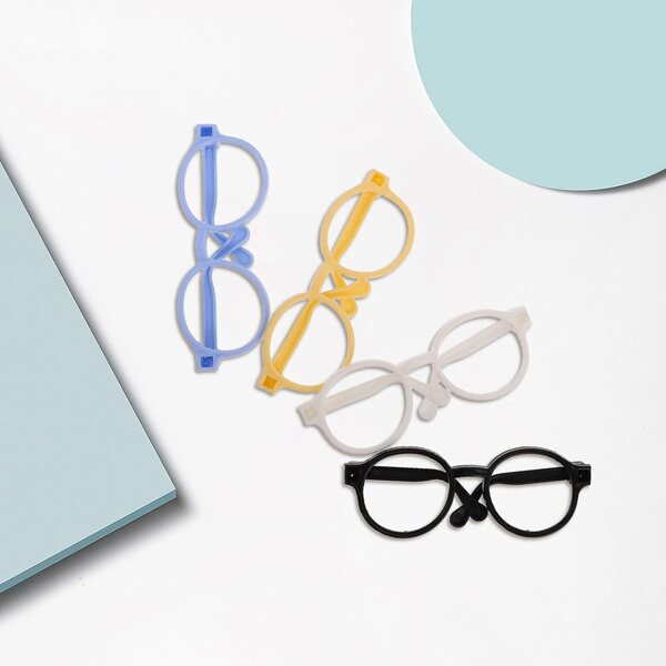 Set 4 Montature Occhiali per Bambole in Plastica Resistente - Accessori Moda per Bambini