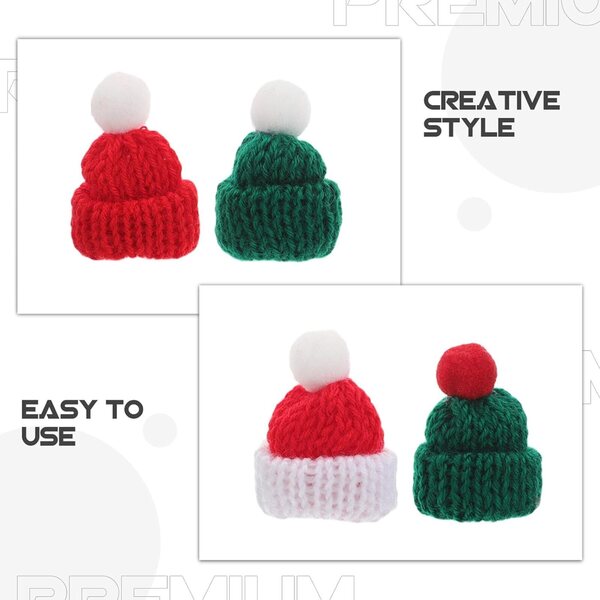 40 mini cappelli natalizi lavorati a mano: accessorio decorativo versatile per le vacanze