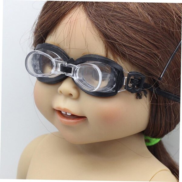 Set 5 Mini Occhiali da Nuoto Neri per Bambole Accessori Leggeri e Compatti