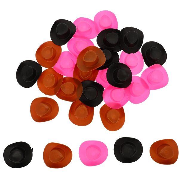 30 Mini Cappelli Cowboy per Bambole e Decorazioni Creative Multicolori