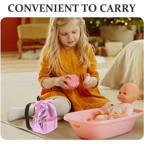 Mini Sac à Dos Rosé für Puppen – Dekoratives und funktionelles Accessoire für Puppenhäuser