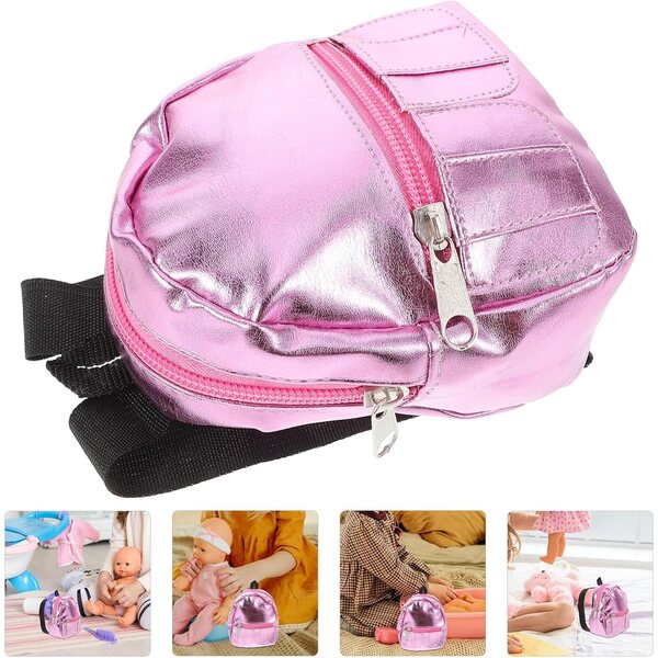 Mini Sac à Dos Rosé für Puppen – Dekoratives und funktionelles Accessoire für Puppenhäuser