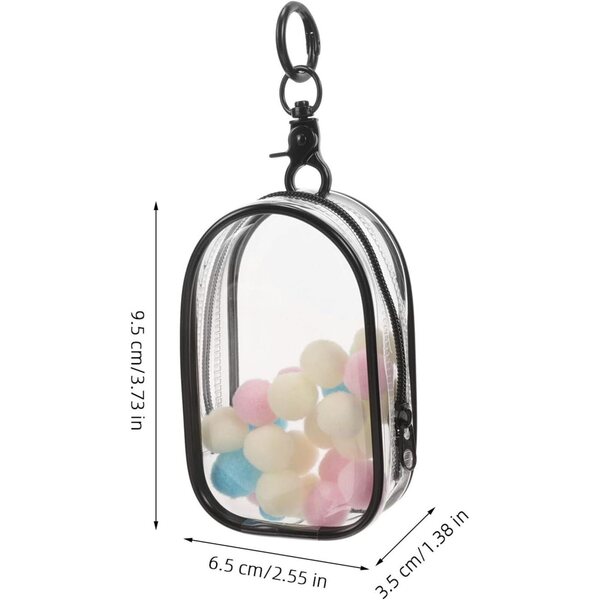 Borsa portaoggetti trasparente per bambole MUSISALY con porta clip e portatile