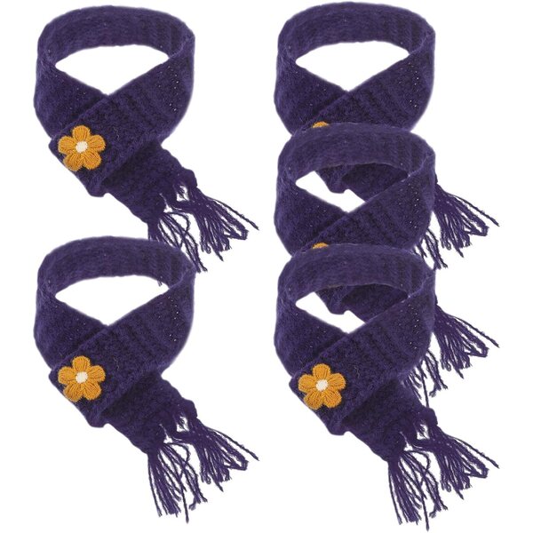Set 5 Mini Sciarpe Tricotate Blu Navy per Bambole e DIY - Accessori Creativi in Lana