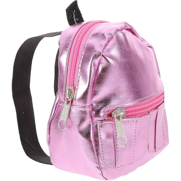 Rosa Mini-Rucksack für Puppen, praktische und bezaubernde Dekoration für Puppenhäuser