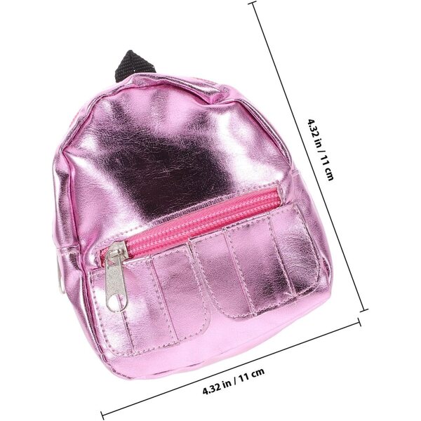 Rosa Mini-Rucksack für Puppen, praktische und bezaubernde Dekoration für Puppenhäuser