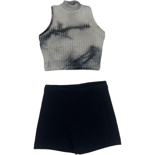 2-teiliges Bekleidungsset für 1/6 weibliche Figuren: Sommeroberteil und Shorts aus Stoff