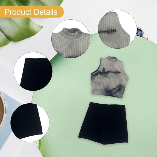 2-teiliges Bekleidungsset für 1/6 weibliche Figuren: Sommeroberteil und Shorts aus Stoff
