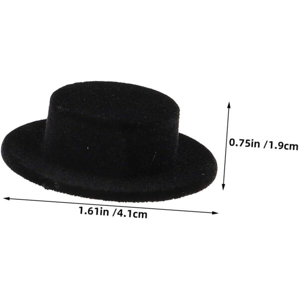 15 Mini Cappelli di Piuma Neri per Pupazzi e Decorazioni Artigianali DIY