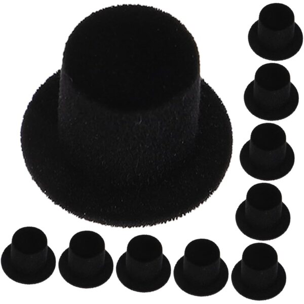Set 15 Mini Chapeaux alti per bambole in resina e materiali floccatos 2,4 cm