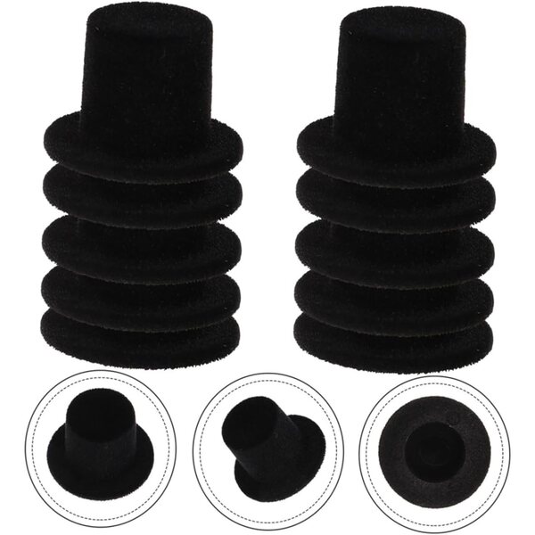 Set 15 Mini Chapeaux alti per bambole in resina e materiali floccatos 2,4 cm