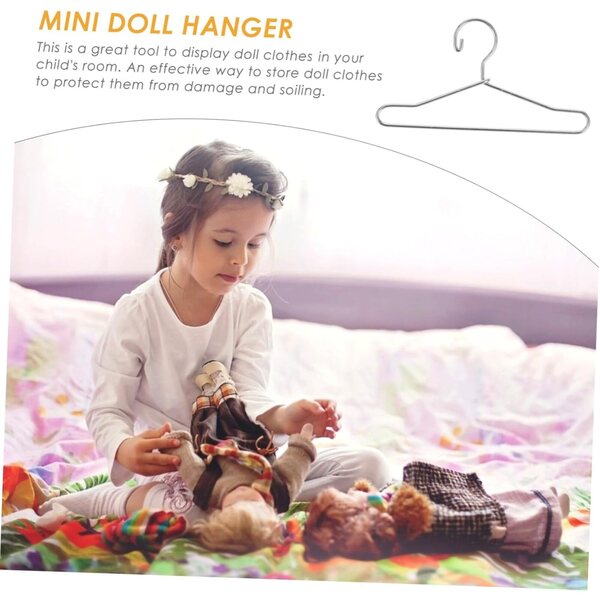 20 Mini Cintres in Metallo per Abiti di Bambole - Organizza e Decora la Stanza dei Bambini