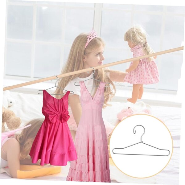20 Mini Cintres in Metallo per Abiti di Bambole - Organizza e Decora la Stanza dei Bambini