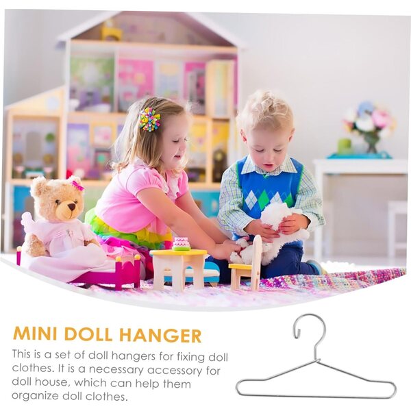 20 Mini Cintres in Metallo per Abiti di Bambole - Organizza e Decora la Stanza dei Bambini