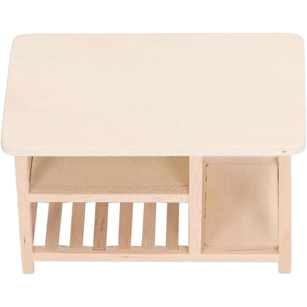 1:12 Miniaturtisch aus Holz für Puppenhaus mit Schraubhaken, unbemalt