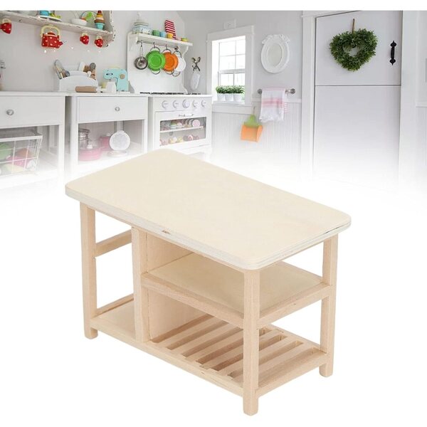 1:12 Miniaturtisch aus Holz für Puppenhaus mit Schraubhaken, unbemalt
