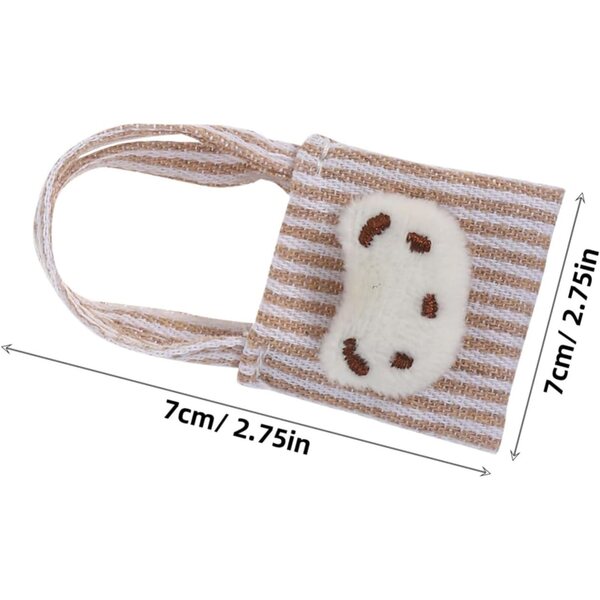 Set mit 4 Mini-Kawaii-Canvas-Taschen für Puppen – bunte Mini-Taschen für Spielhäuser