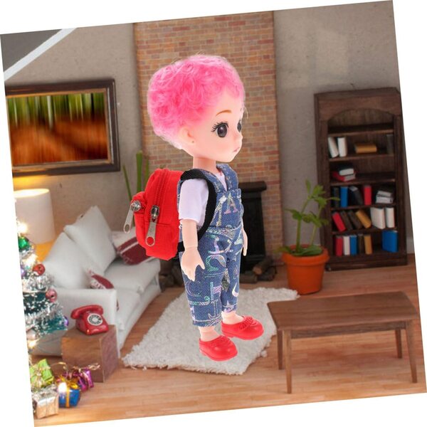 Set 2 Mini Zaini per Bambole con Zip, Ideali per Casa, Scuola e Viaggio