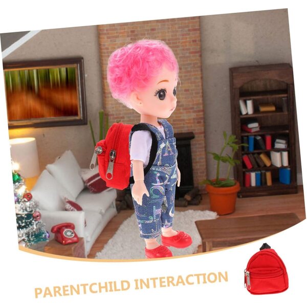 Set 2 Mini Zaini per Bambole con Zip, Ideali per Casa, Scuola e Viaggio