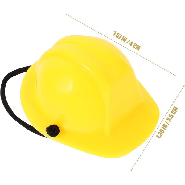 Mini Caschi di Sicurezza Gialli per bambole Miniature, 4 Pezzi, Accessori Decorativi