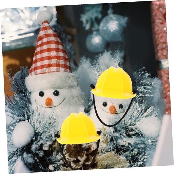 Mini Caschi di Sicurezza Gialli per bambole Miniature, 4 Pezzi, Accessori Decorativi