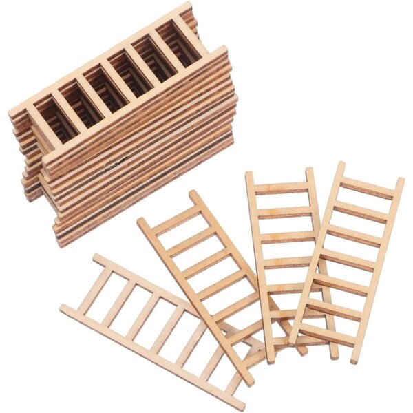 Abaodam Scala in Legno Miniatura 30 Pezzi per Micro Paesaggi e Decorazioni Fai da Te