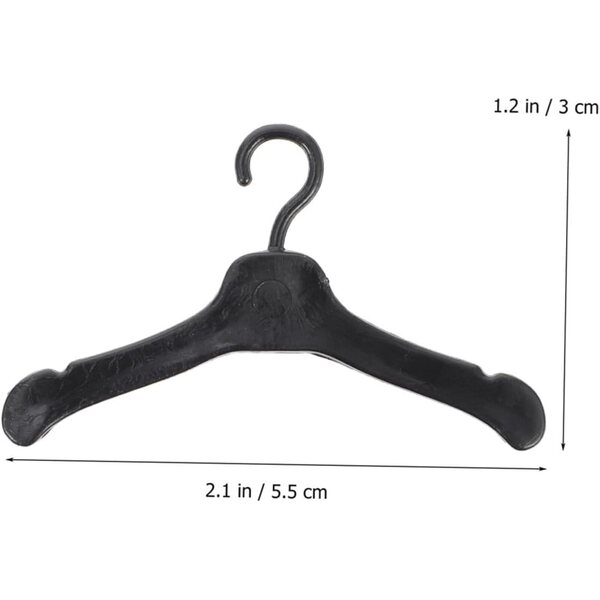 60 Mini Cintre in Plastica per Bambole Nero, Bianco e Rosa, 5,5x3 cm - WEKAMOS